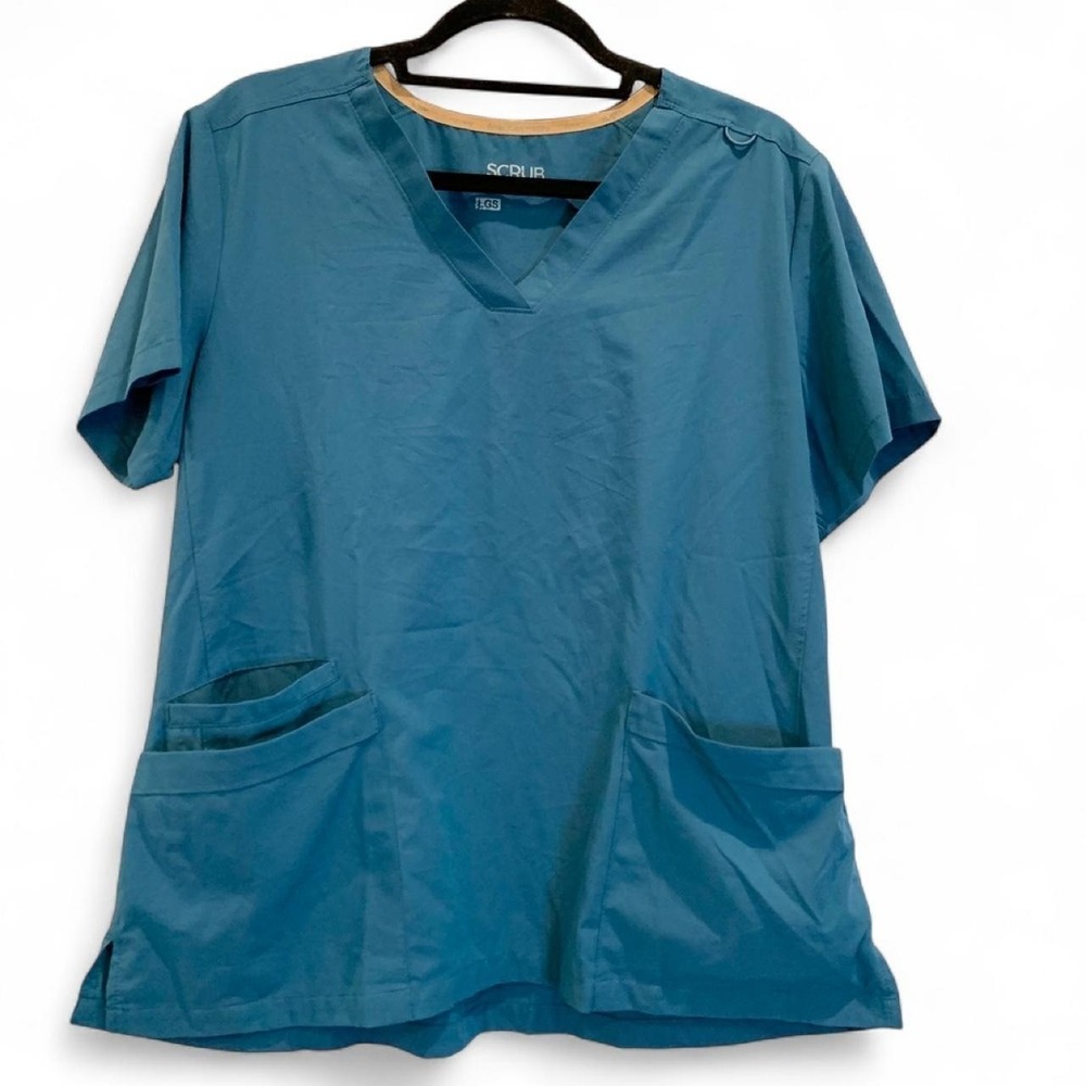 Scrub Joy Blue/Turquoise Scrub Top with pockets size L